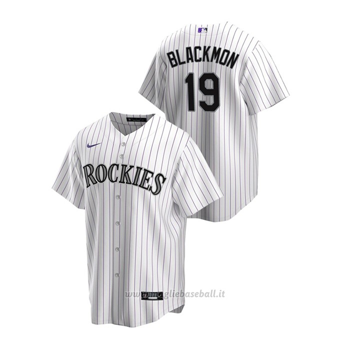 Maglia Baseball Uomo Colorado Rockies Charlie Blackmon Replica Primera Bianco